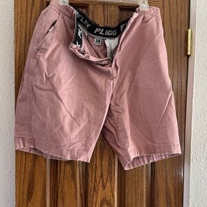 Plugg Men's Dusty Rose Flat Front Shorts